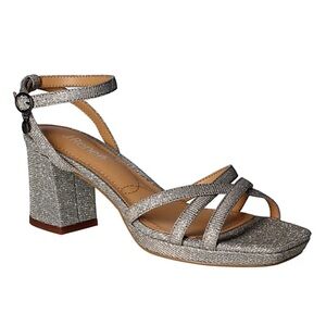 J.Renee Klarson Fabric Sandal Pewter Dance Size 8 NIB